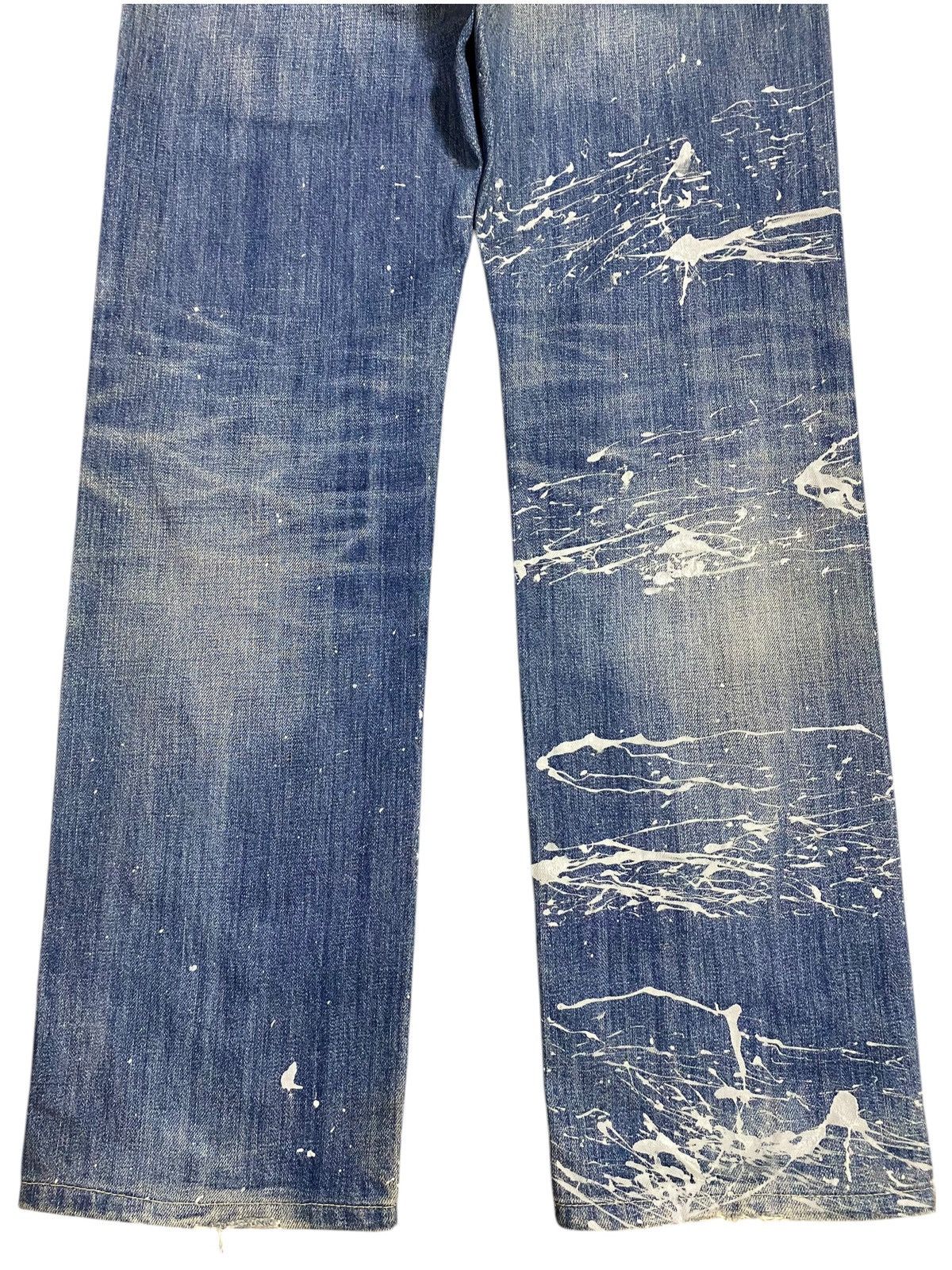 Jun Takahashi Vintage JapaneseBrands Blue Wash Custom Splatter Loose Jeans Size US 33 - 6 Thumbnail