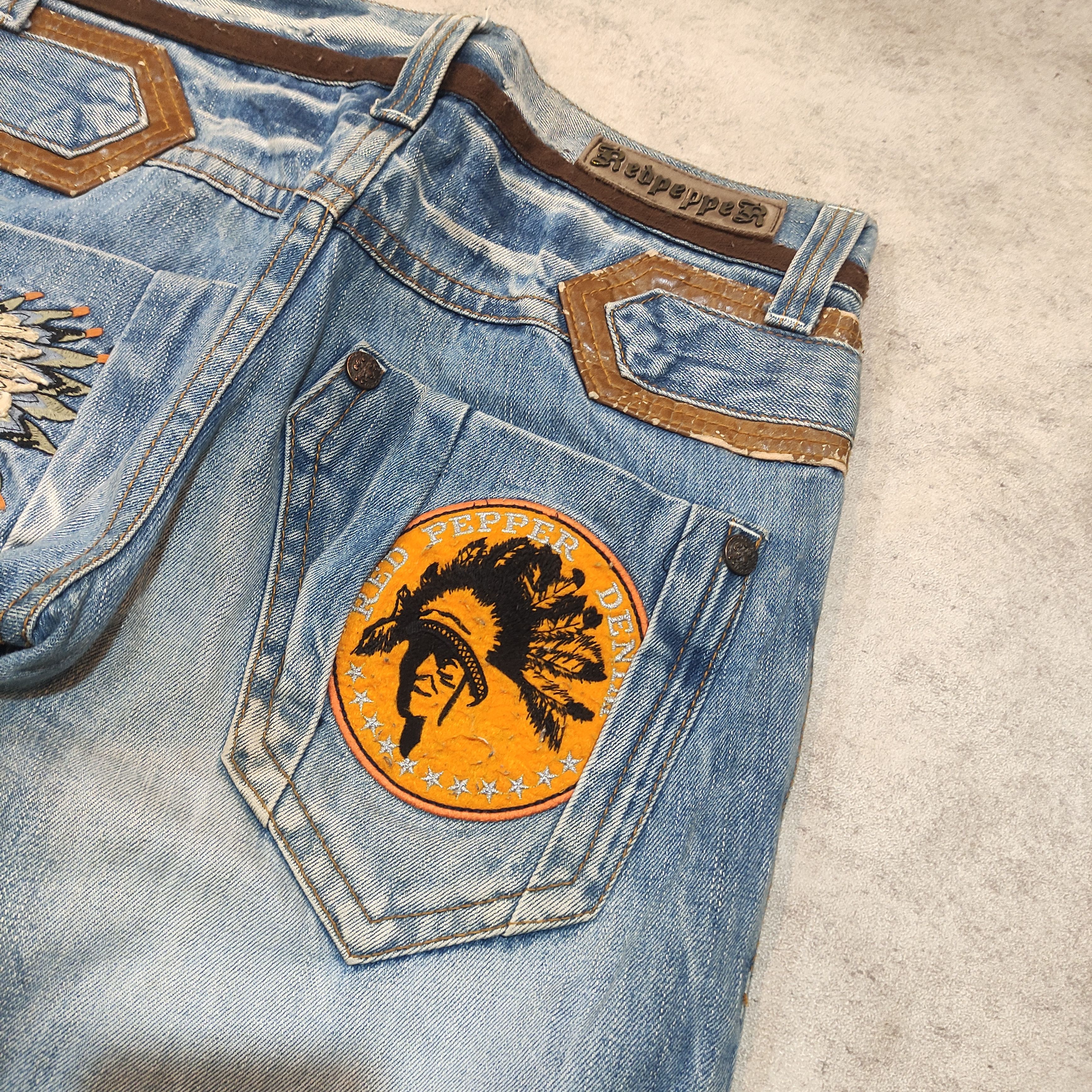 Tornado Mart RARE!! Red Pepper Archive Denim 2000s Vkei Y2k Size US 29 - 5 Thumbnail