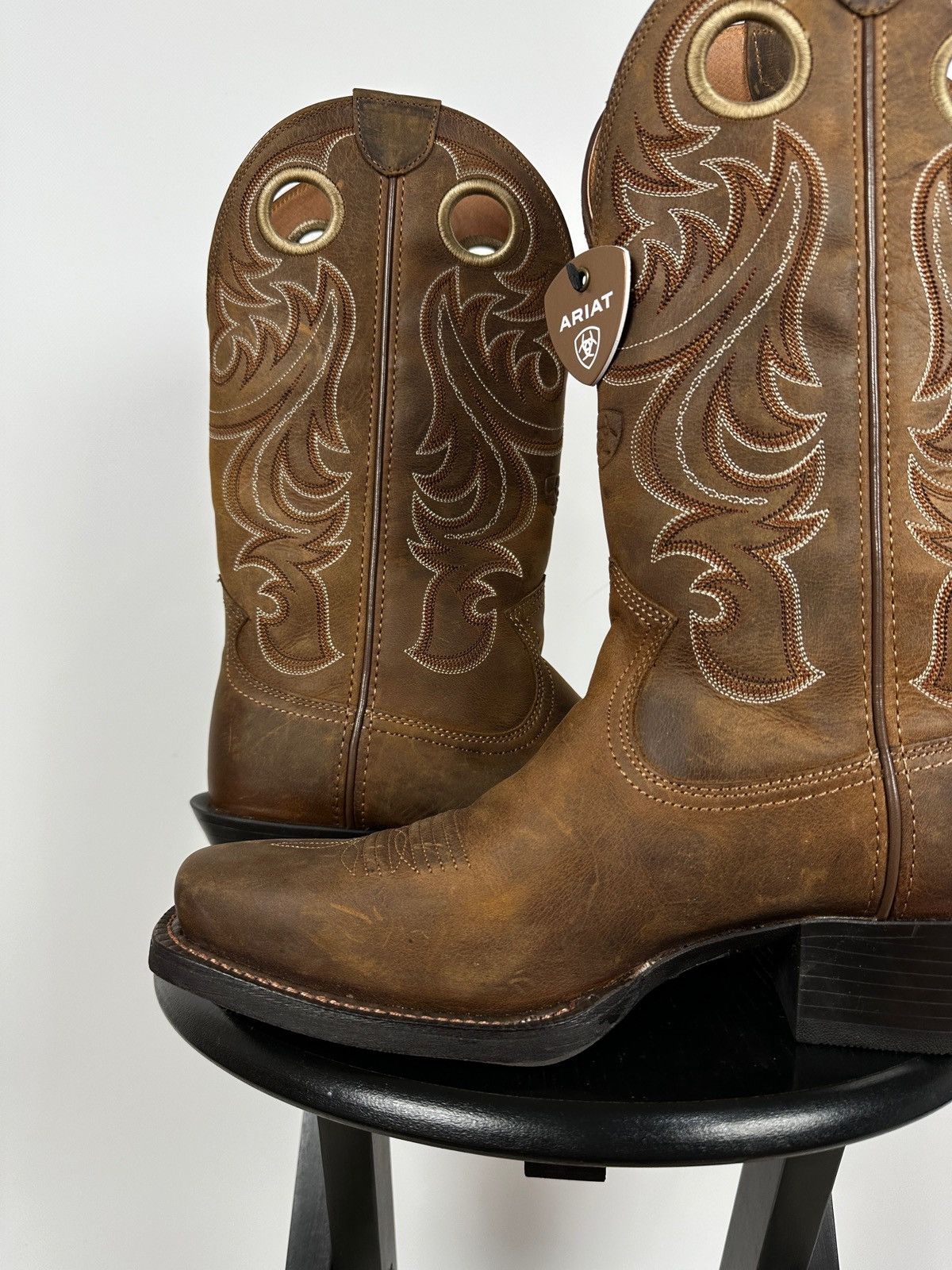 Ariat NEW! Ariat Square Toe Western Brown Leather Boots Size US 9 / EU 42 - 19 Thumbnail