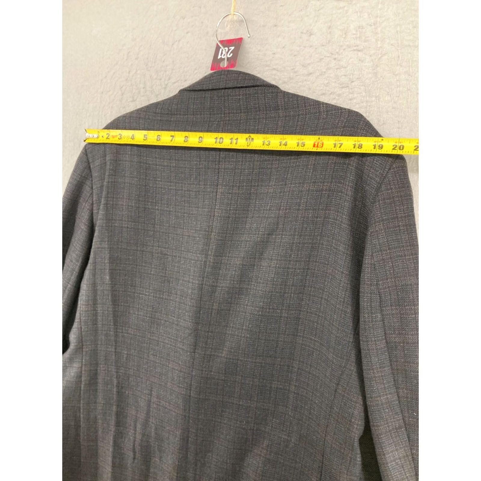 Oscar De La Renta Oscar de la Renta Suit Jacket Mens 44R Wool Plaid Blazer Size 44R - 6 Thumbnail
