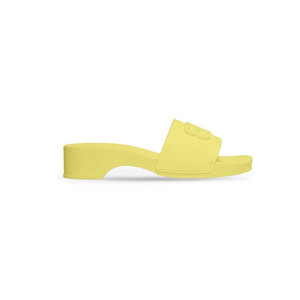 image of Balenciaga Pool Clog Bb Slide Sandal in Yellow, Women's (Size 5)