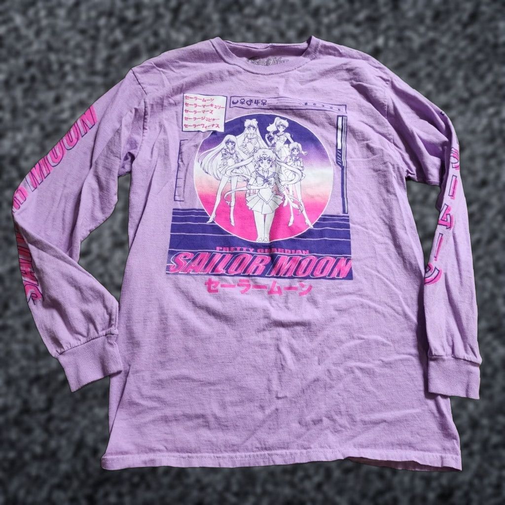 Vintage Womens T-Shirt Sailor Moon Long Sleeve Crew Neck Purple Cotton Basic Moon 90s Men/Women? Size S / US 4 / IT 40 - 1 Thumbnail