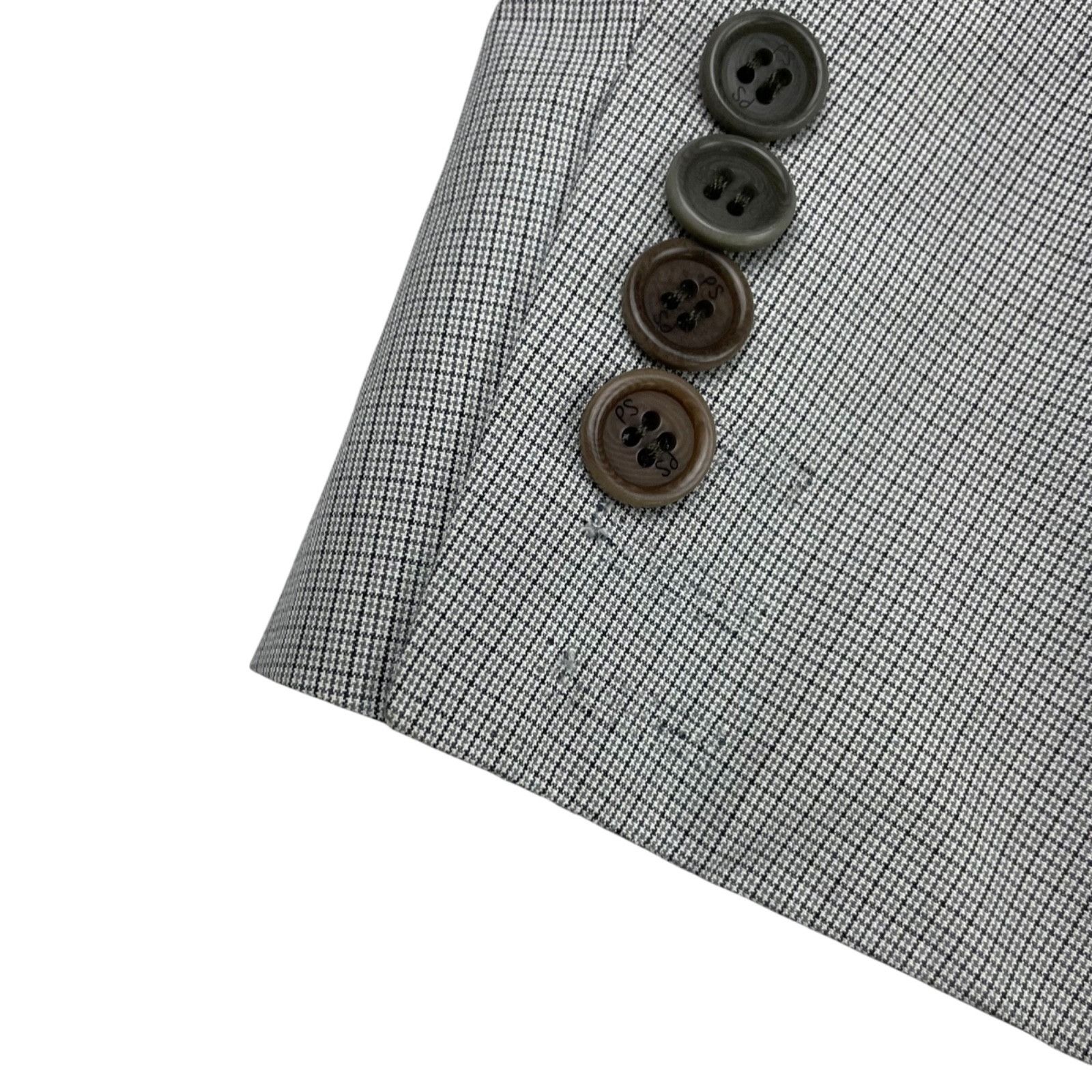 Paul Smith Paul Smith Men’s 100% Cotton 2-Button Blazer Gray/Navy Plaid Size 46R - 14 Thumbnail