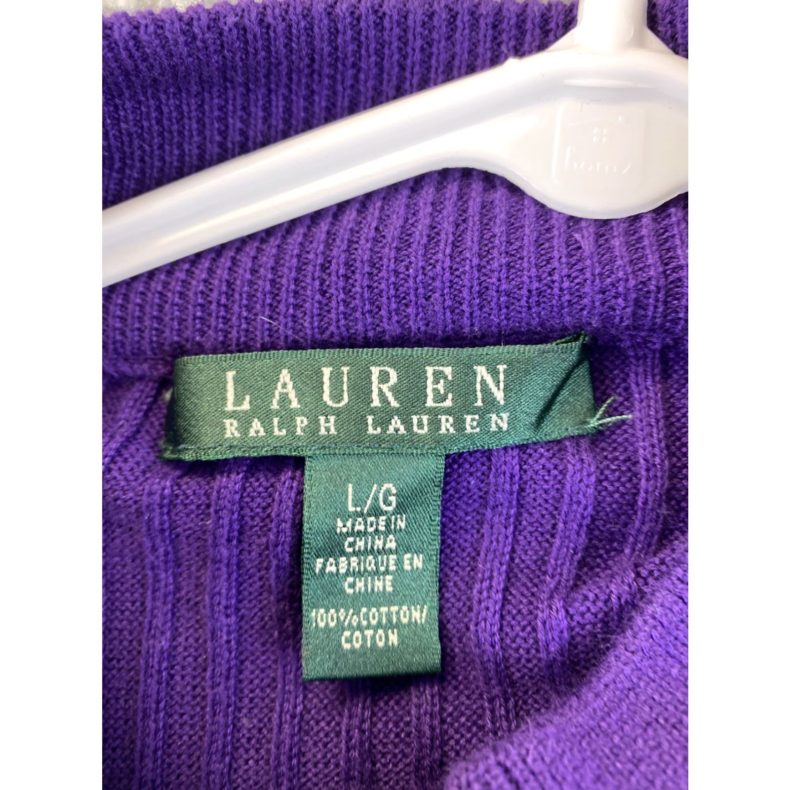 Ralph Lauren Lauren Ralph Lauren Women’s Ribbed Sweater Purple Size L Button / 79-1 Size L / US 10 / IT 46 - 3 Thumbnail