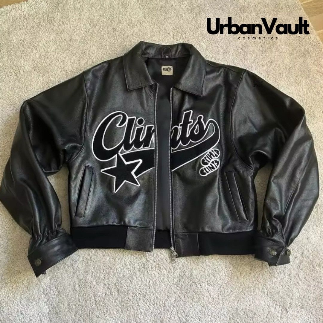 Vintage Letter Embroidered Leather Jacket Y2K Size US L / EU 52-54 / 3 - 1 Thumbnail