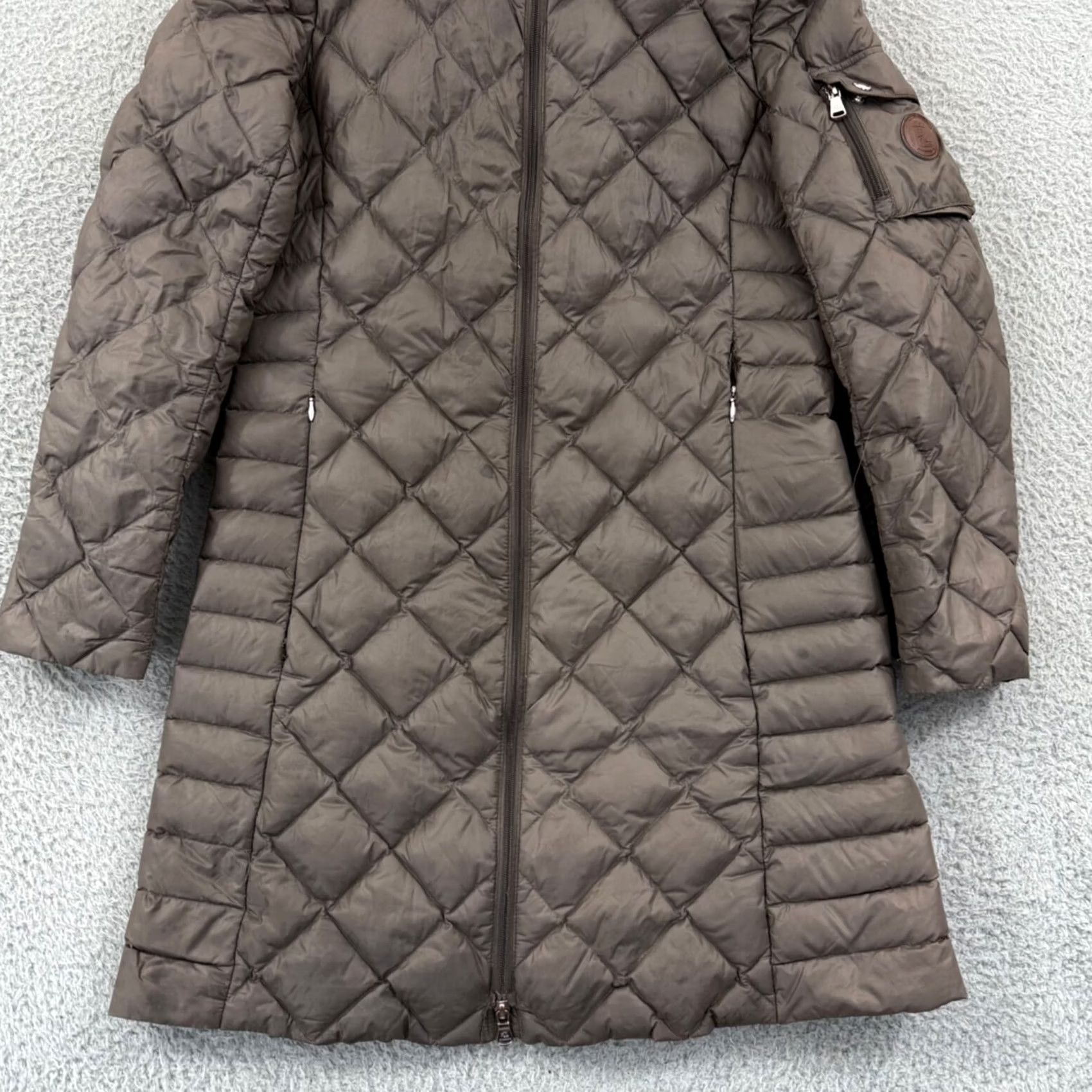 Ralph Lauren Lauren Ralph Lauren Jacket Women Small Brown Puffer Down Long Hooded Quilted Zip Size S / US 4 / IT 40 - 2 Thumbnail