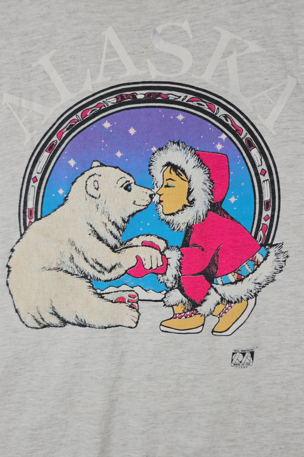 Hanes 1990 Alaska Polar Bear Tee - Hanes Beefy-T / XL Size US L / EU 52-54 / 3 - 3 Thumbnail