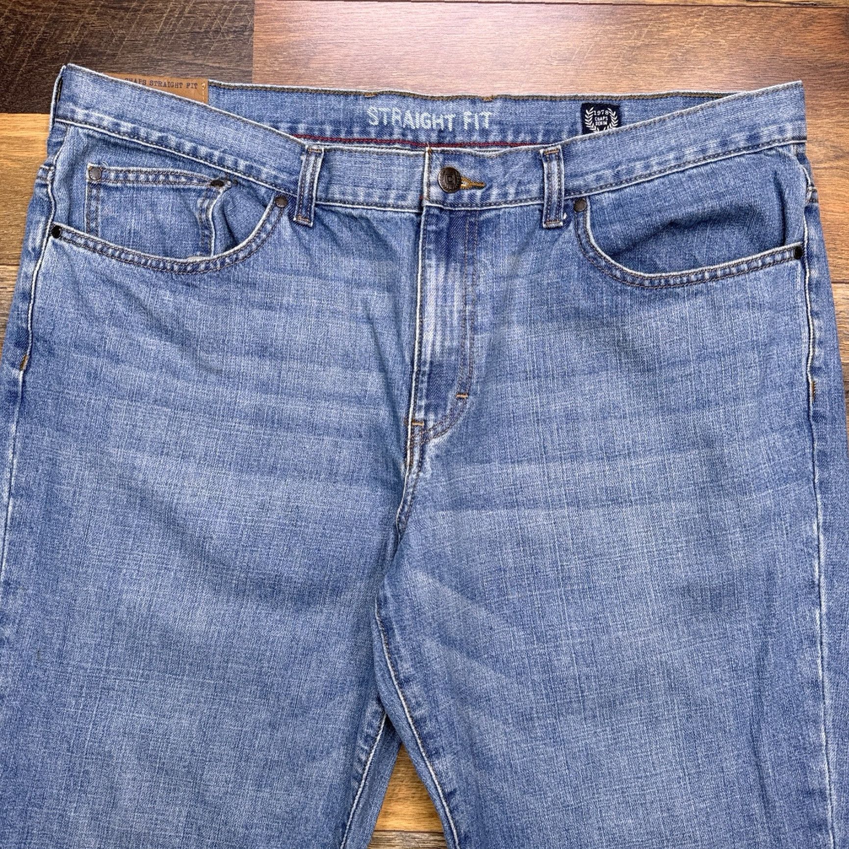 Chaps Chaps Jeans Mens 40x30 Mid Rise Denim 1978 Straight Regular 5-Pocket Logo Cotton Blue Size US 40 / EU 56 - 4 Thumbnail