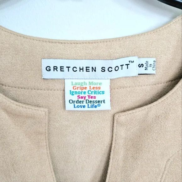 Gretchen Scott Tuffso Faux Suede 3/4 Sleeve Split V-Neck Tunic NWOT Size S / US 4 / IT 40 - 8 Thumbnail