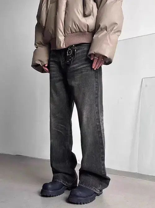 Jean Vintage wash Y2K micro flare baggy jeans Size US 32 / EU 48 - 3 Thumbnail