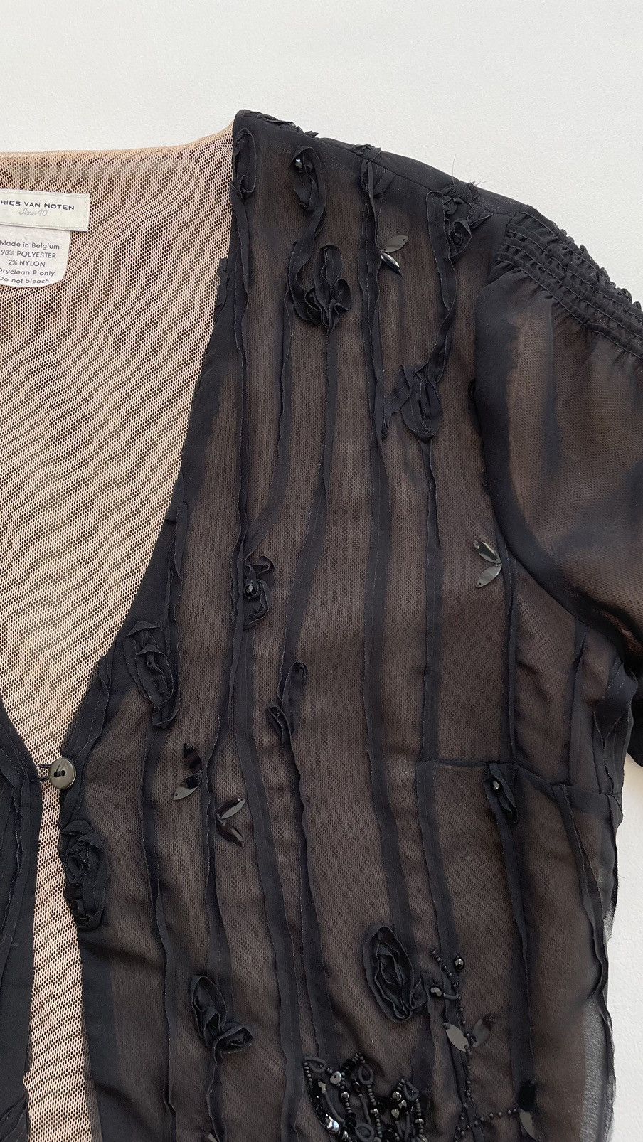 Dries Van Noten Embroidered Floral Sequin Mesh Top Size M / US 6-8 / IT 42-44 - 4 Thumbnail