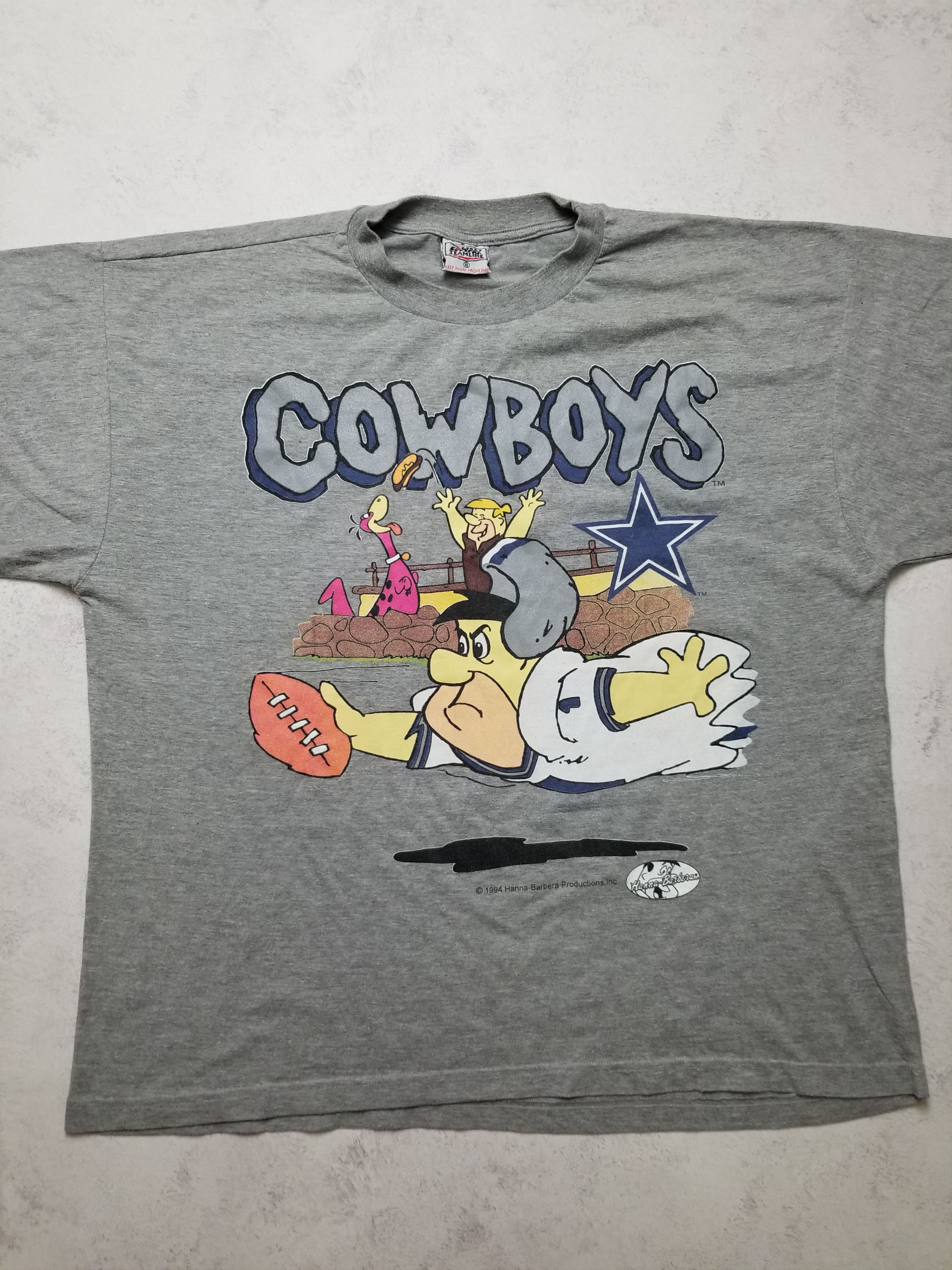 Other VTG Campri Teamline 1994 Dallas Cowboys Flintstones T-Shirt Size US XL / EU 56 / 4 - 8 Thumbnail