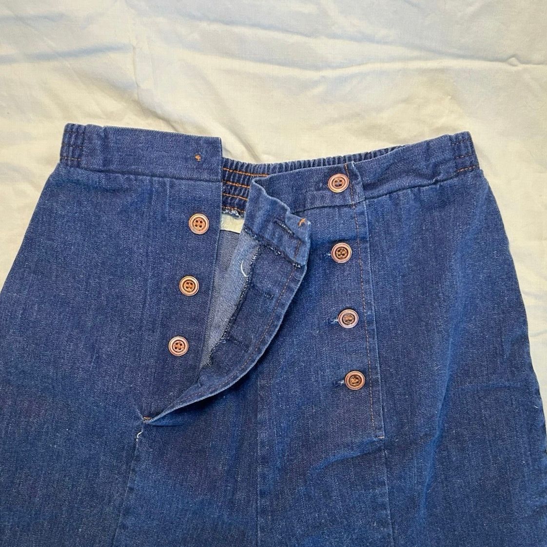Sears Vintage 70s Women's Jeans Size 12 Flared Bottom Button Front Size 34" / US 12 / IT 48 - 3 Thumbnail