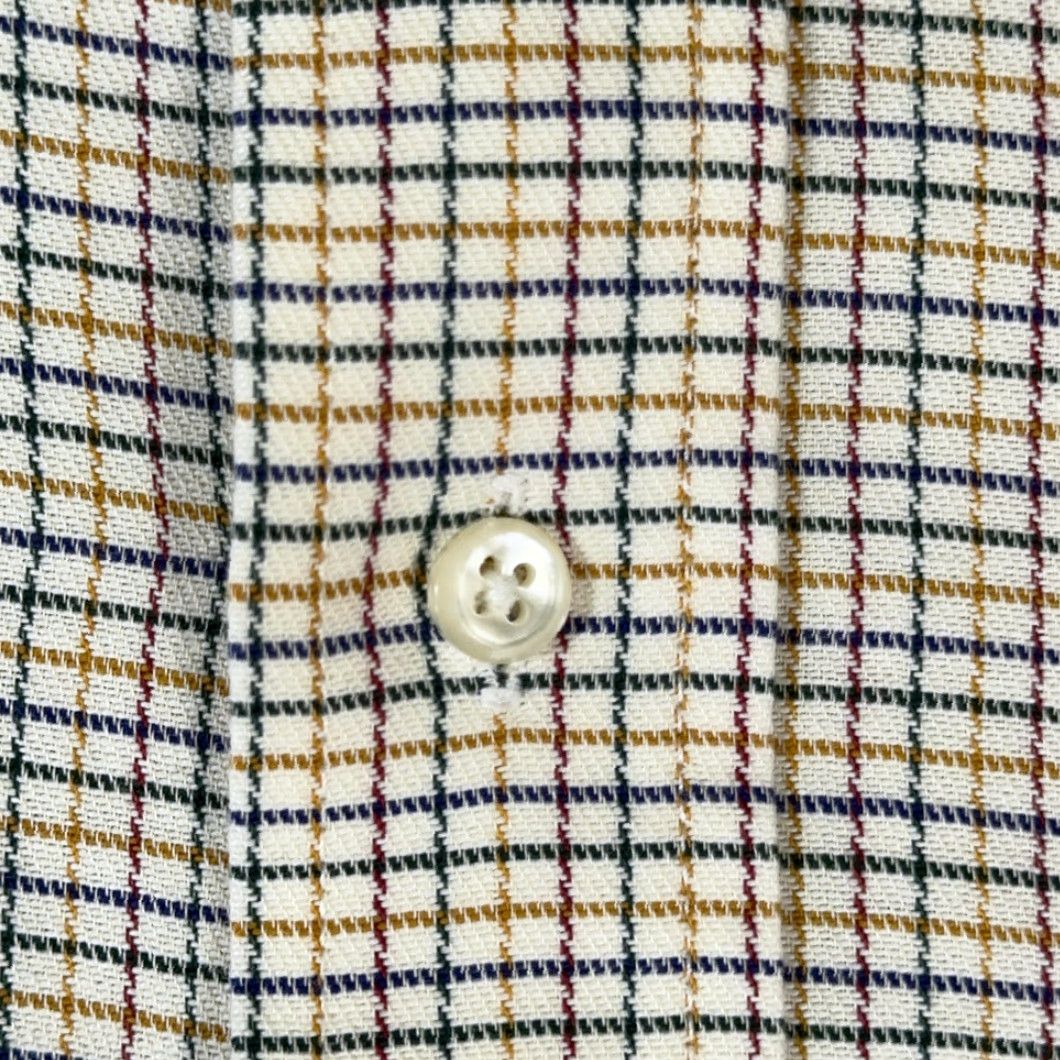 Arrow VINTAGE Arrow Dress Shirt Adult EXTRA LARGE Windowpane Plaid 80s Oxford USA Made Size 46R - 5 Thumbnail
