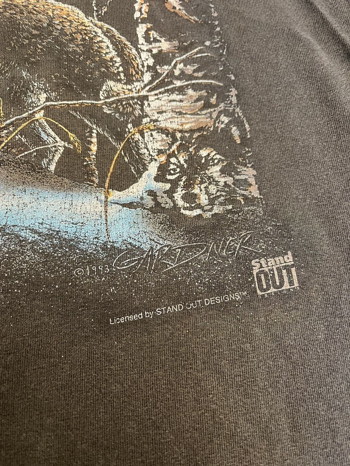 Vintage Vintage 90s Stand Out Designs Wolves Moon Nature T Shirt Vtg Size US XXL / EU 58 / 5 - 3 Thumbnail