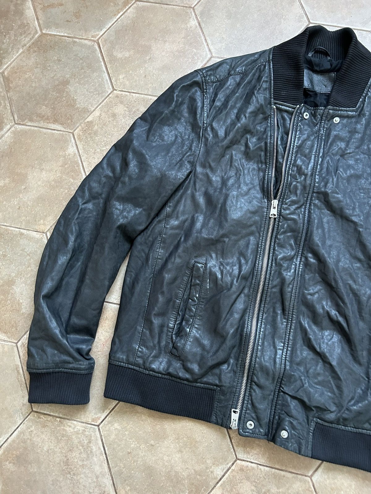 Allsaints All Saints Leather Jacket Biker Black Size US L / EU 52-54 / 3 - 4 Thumbnail