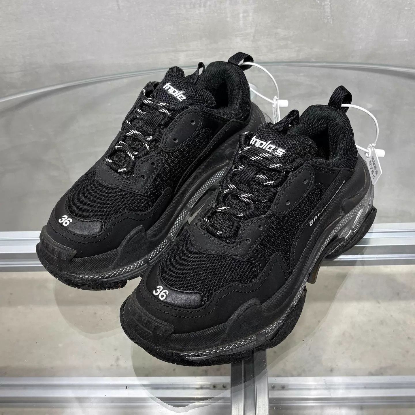 Balenciaga Balenciaga BLCG Triple S Black Silver Women's 36 Size US 5.5 / IT 35.5 - 2 Thumbnail
