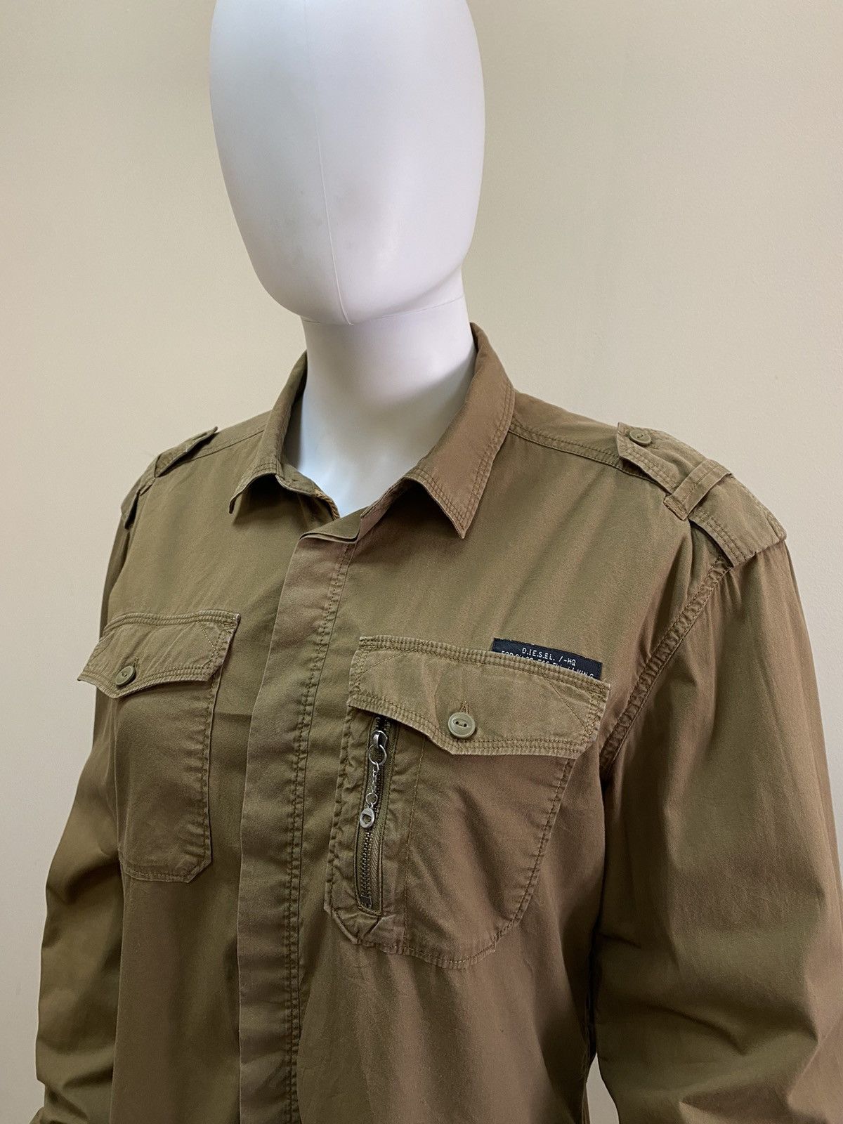Diesel Diesel Vintage Multi Pocket Brown Button Up Y2K Shirt Size L Size L / US 10 / IT 46 - 4 Thumbnail