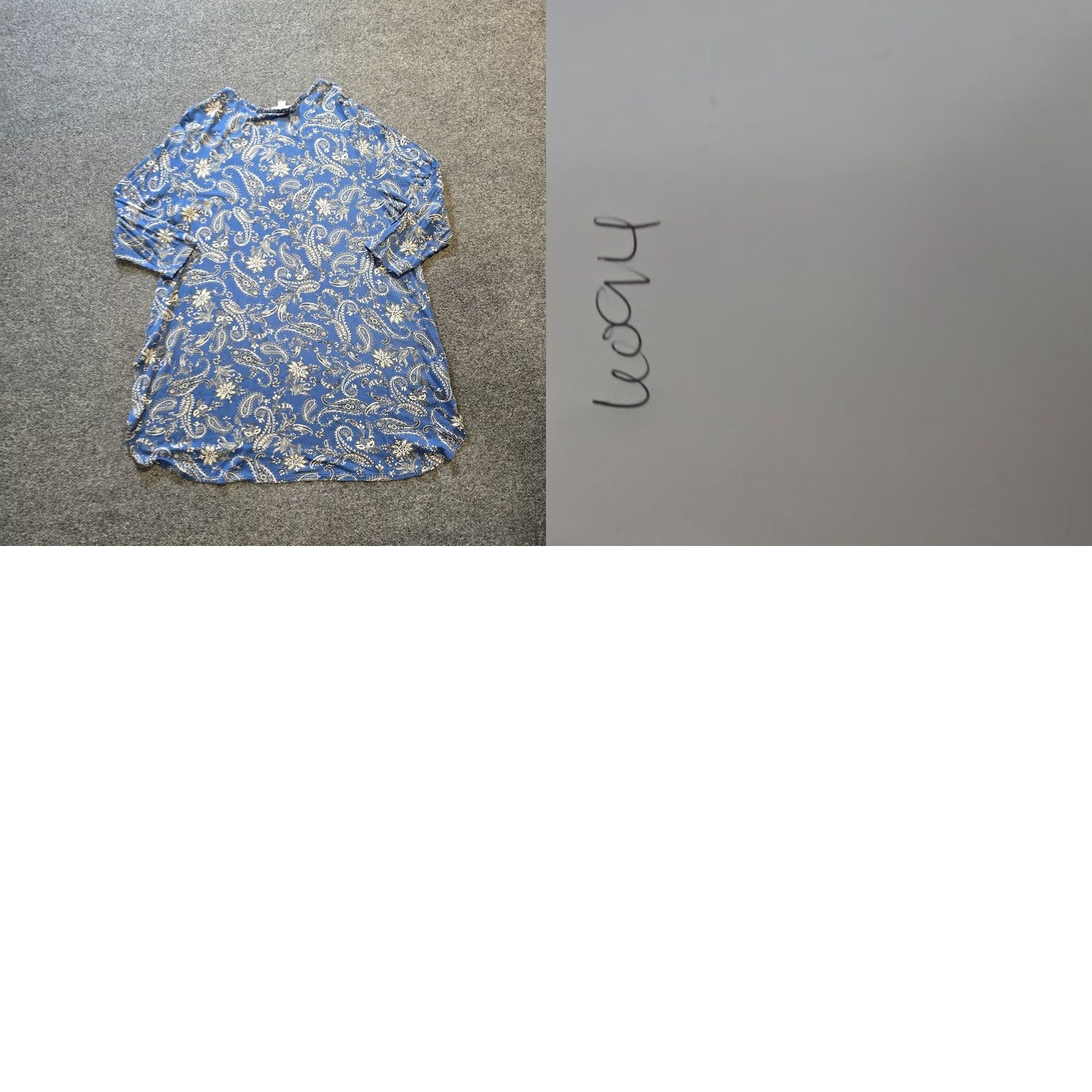 J. Jill J. Jill Dress Women L Blue Paisley Long Sleeve 1/4 Button Stretch Casual Shirt Dress Size L / US 10 / IT 46 - 8 Thumbnail