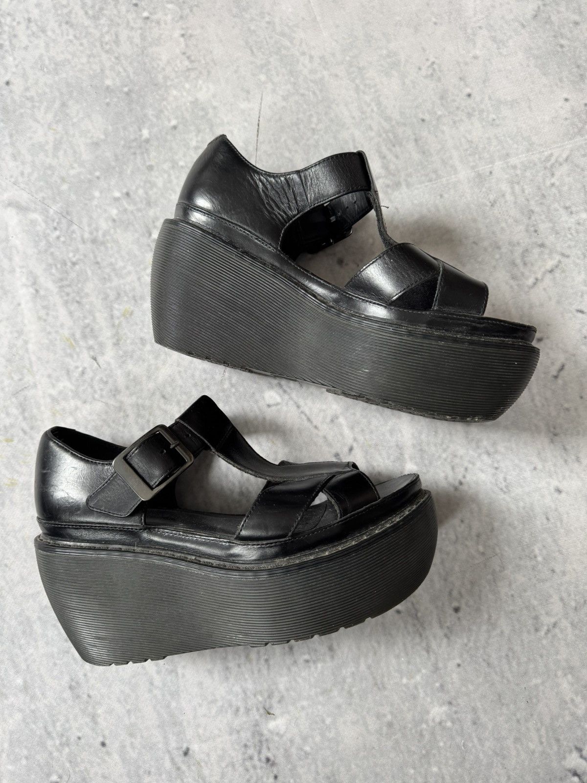 Dr. Martens × Vintage Vintage Dr Martens heels black Avant Garde Ghotic shoes Size US 6 / IT 36 - 1 Thumbnail