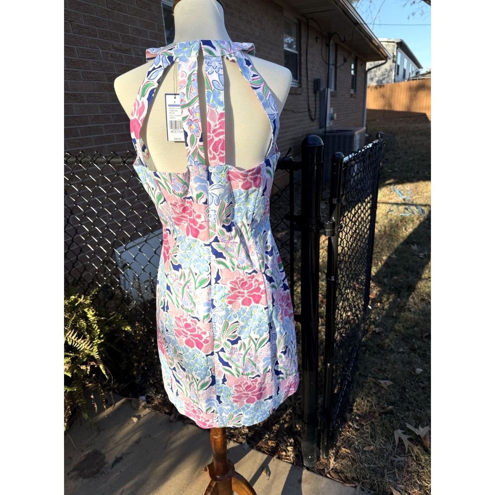 Vintage Crown & Ivy Floral Dress Women 8 Blue Knee Length Slip Dress New With Tags Wedding Guest Floral Pattern Womens Size M / US 6-8 / IT 42-44 - 5 Thumbnail