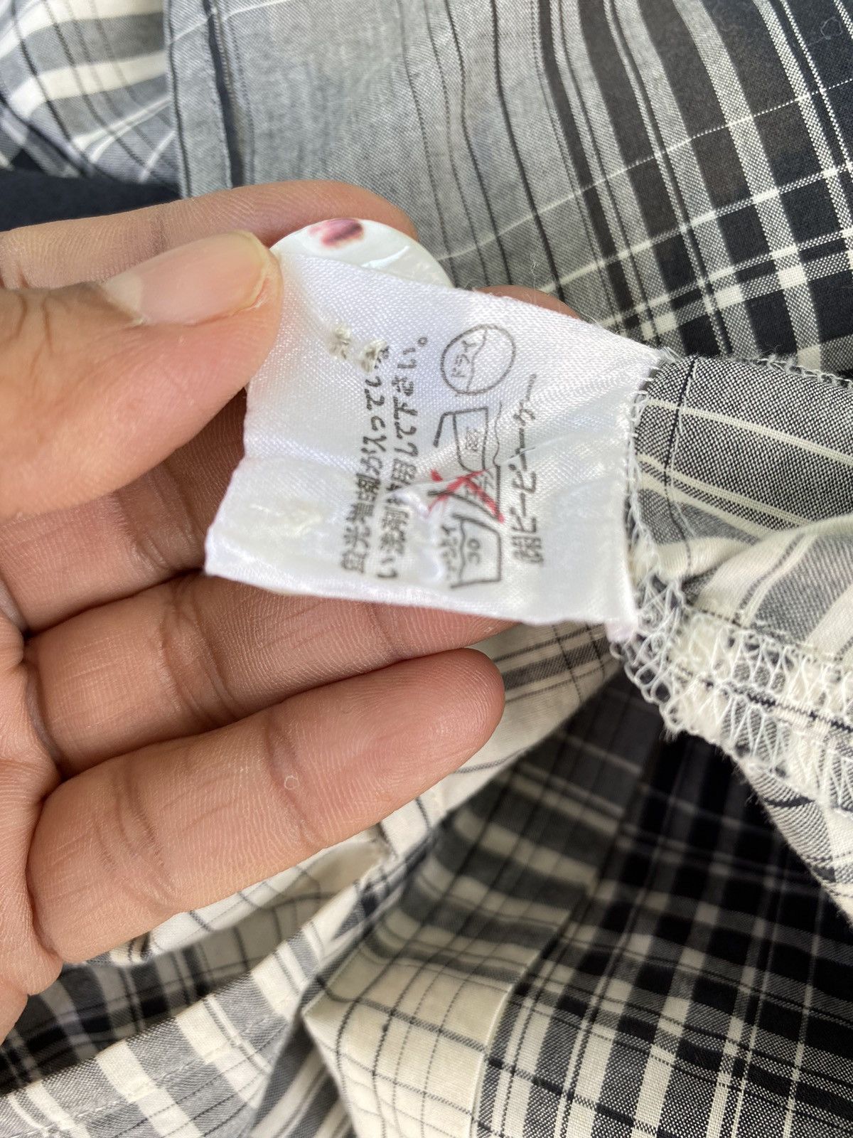 A.O. CMS × Japanese Brand A.O. O.A. Long Sleeve Black & White Plaid Shirt Dress Size L / US 10 / IT 46 - 6 Thumbnail