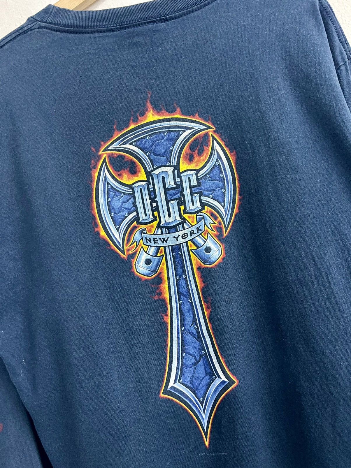 Harley Davidson × Vintage Vintage Y2K Orange County Choppers Cross Flame Longsleeve Size US L / EU 52-54 / 3 - 12 Thumbnail