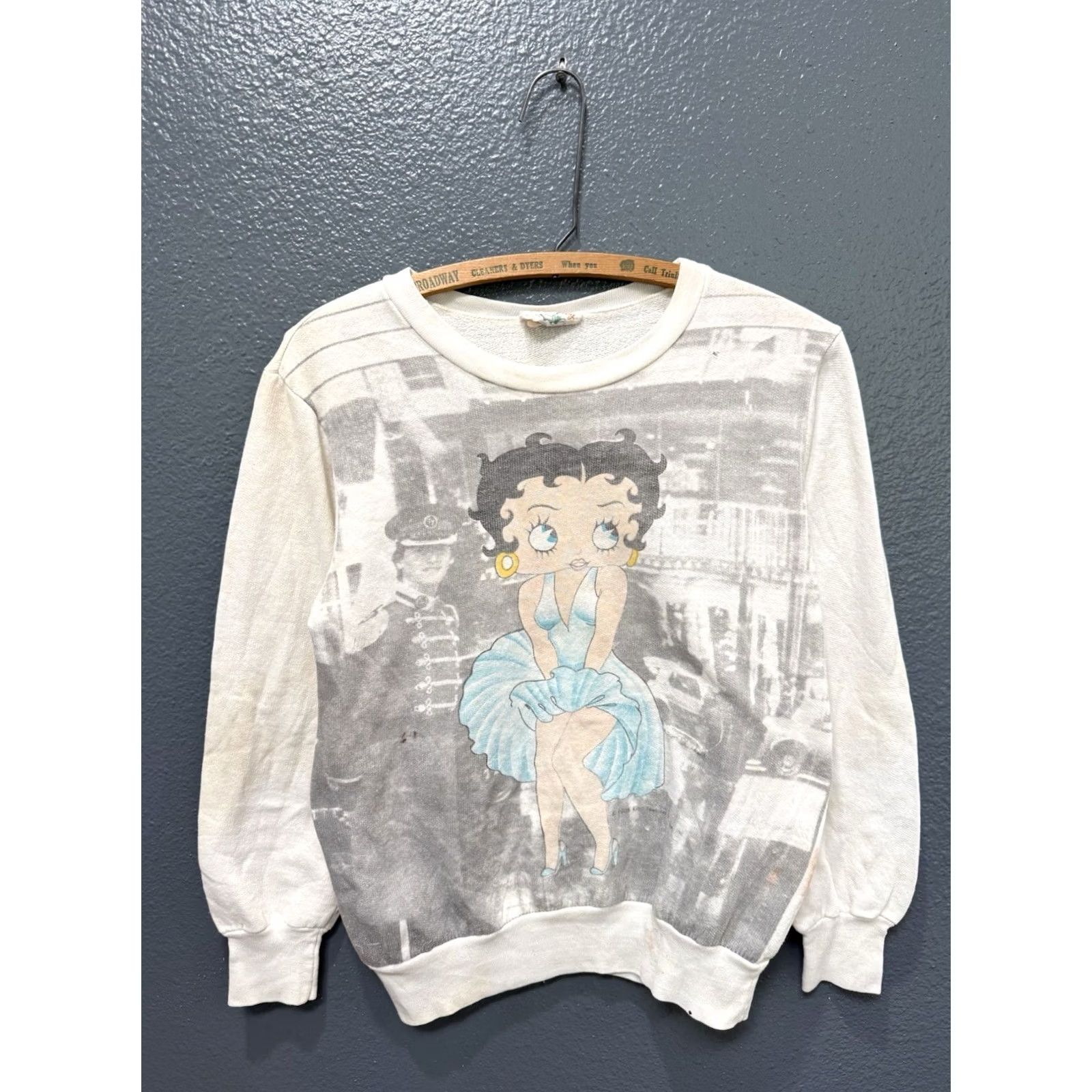 Vintage Vintage 80s Betty Boop Marilyn Monroe White Cotton Womens Sweatshirt Medium Size M / US 6-8 / IT 42-44 - 3 Thumbnail