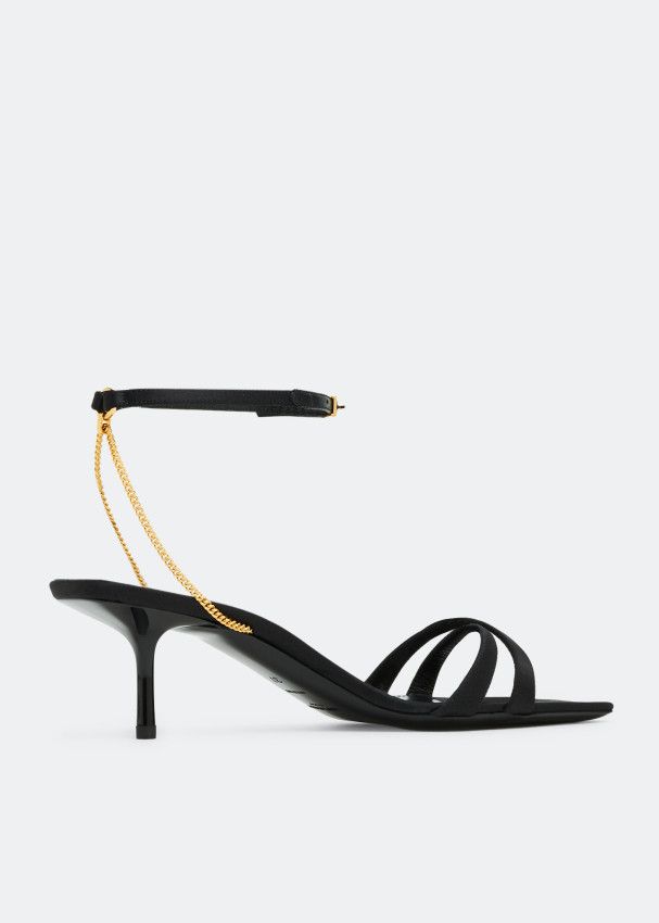 Saint Laurent Paris o1b1hav110125 Melody Sandals in Black Size US 6 / IT 36 - 3 Thumbnail