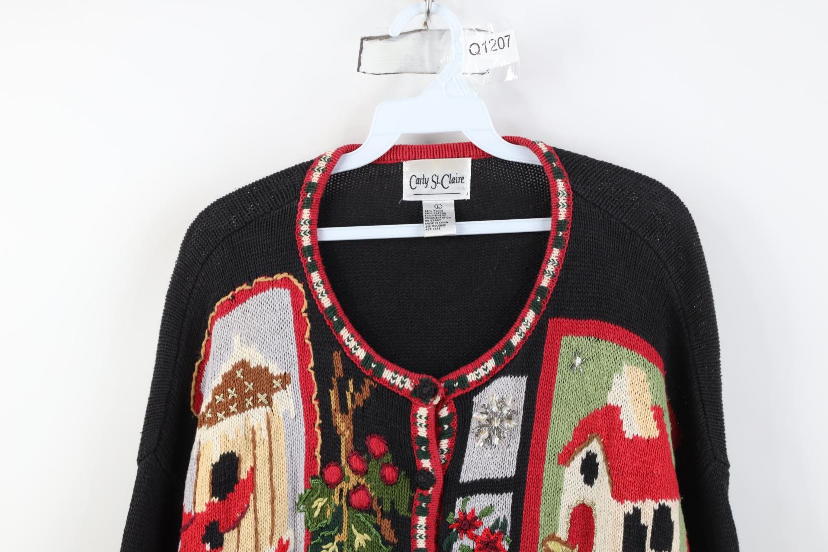Vintage Vintage 90s Streetwear Flower Bird Christmas Sweater Size L / US 10 / IT 46 - 2 Thumbnail