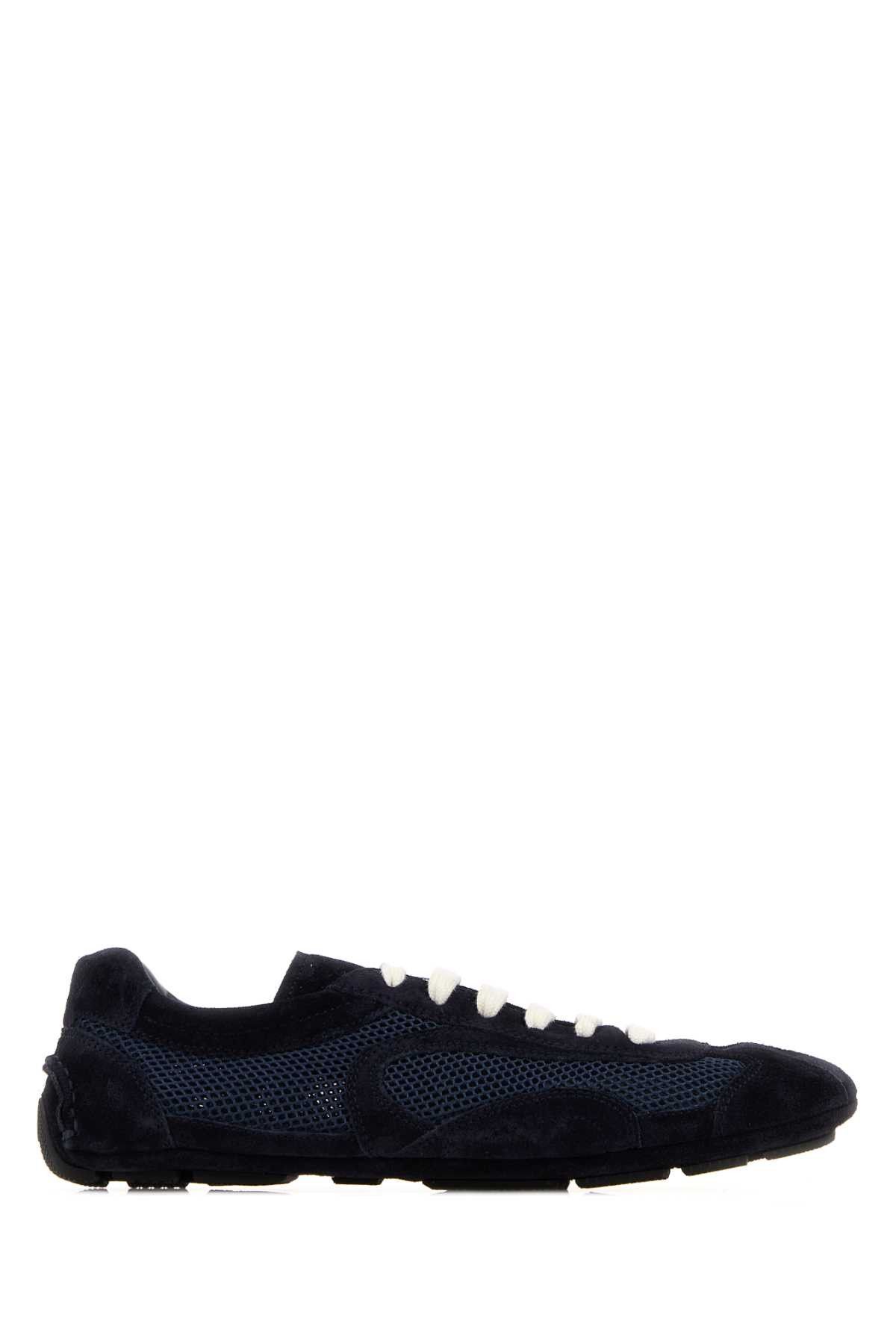 Midnight Blue Suede And Mesh Montecarlo Sneakers