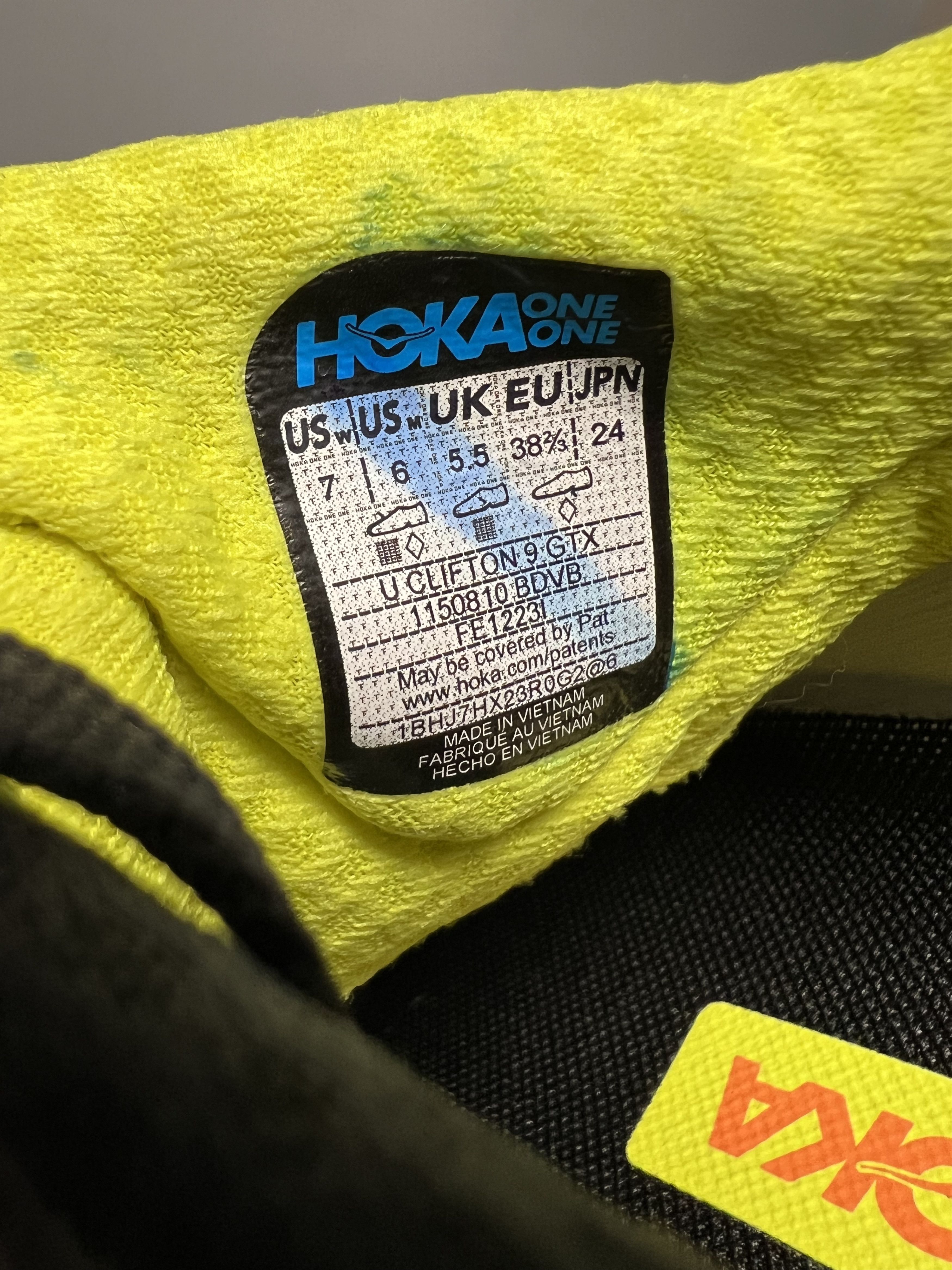 Hoka Hoka One One Clifton 9 GTX Running Shoes 1150810-BDVB Size US 7 / IT 37 - 11 Thumbnail