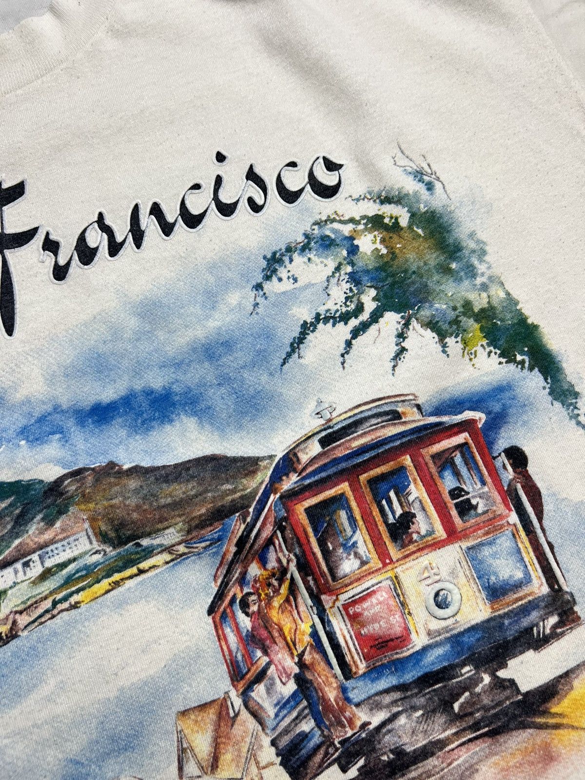 Hanes Vintage 90s Hanes San Francisco Train Alcatraz Hanes tee Size US XL / EU 56 / 4 - 4 Thumbnail