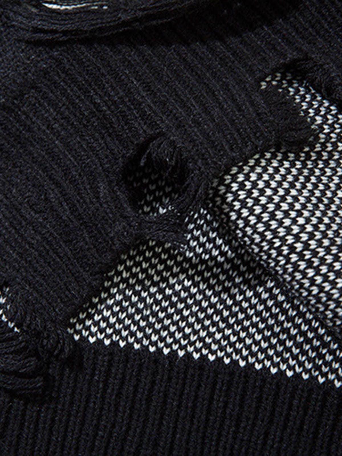 Other Black Distressed Oversized Knit Sweater, Grunge Pullover Size US M / EU 48-50 / 2 - 8 Thumbnail