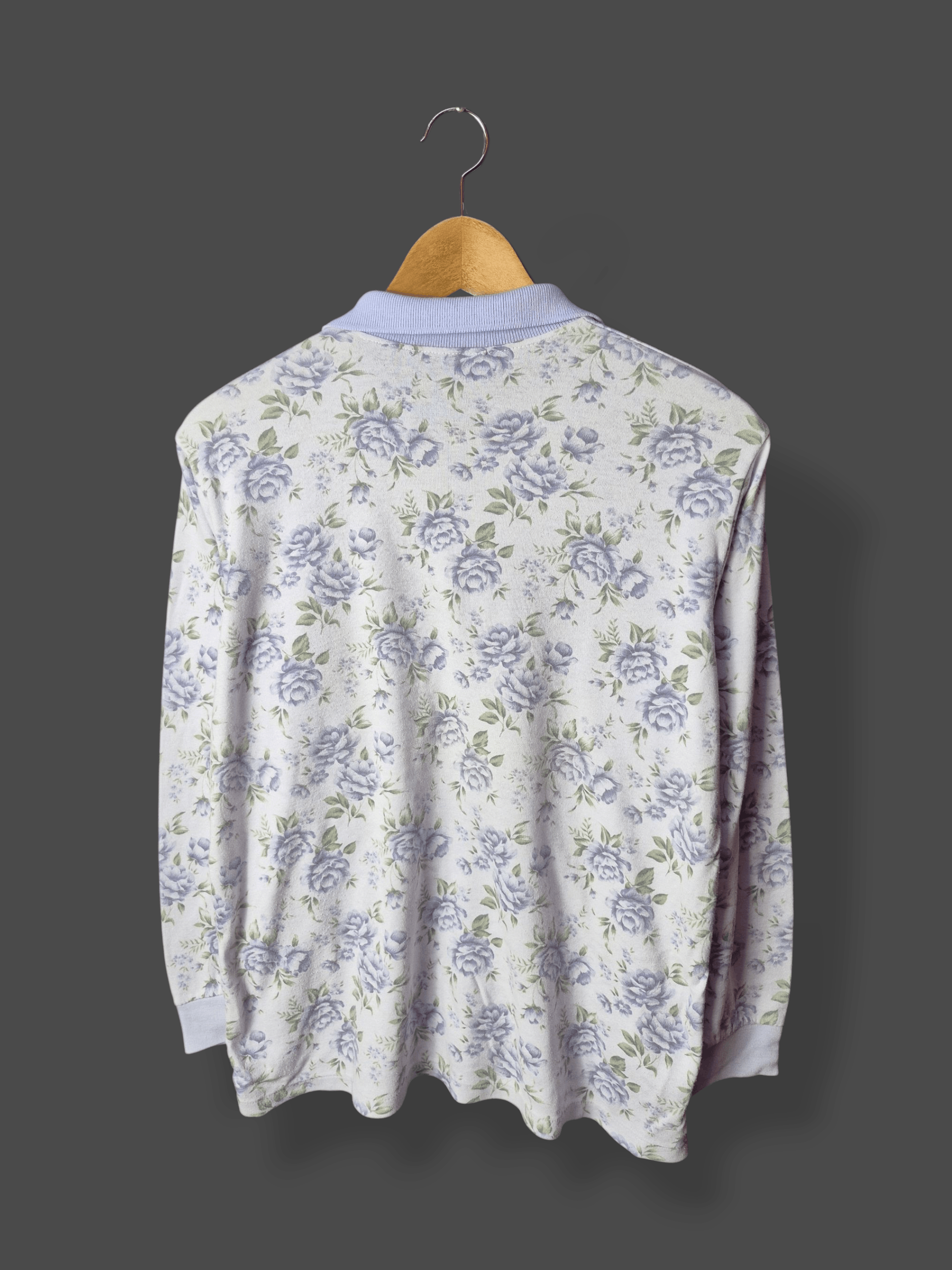 Vintage 🔥 Vintage 90s Floral Polo Longsleeves Tee Size US M / EU 48-50 / 2 - 2 Thumbnail