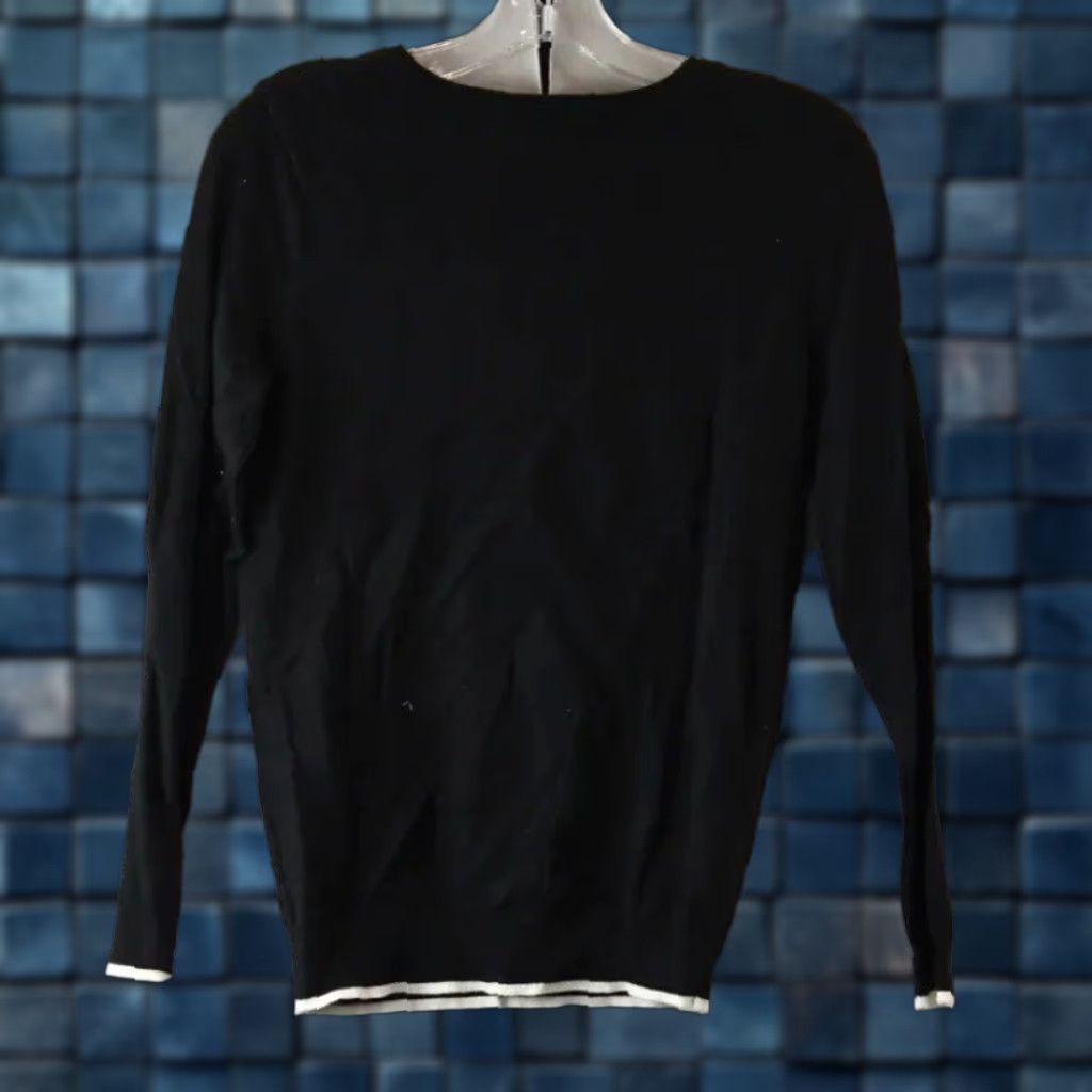 Vintage NEW Elle L’Amour French Black Knit Novelty Tri-Blend Sweater Size S Size S / US 4 / IT 40 - 1 Thumbnail