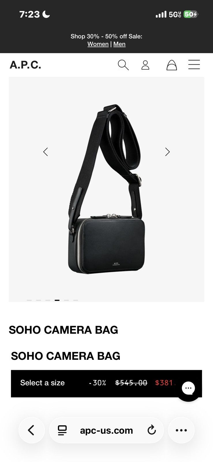 A.P.C. APC Soho Bag Size ONE SIZE - 7 Thumbnail