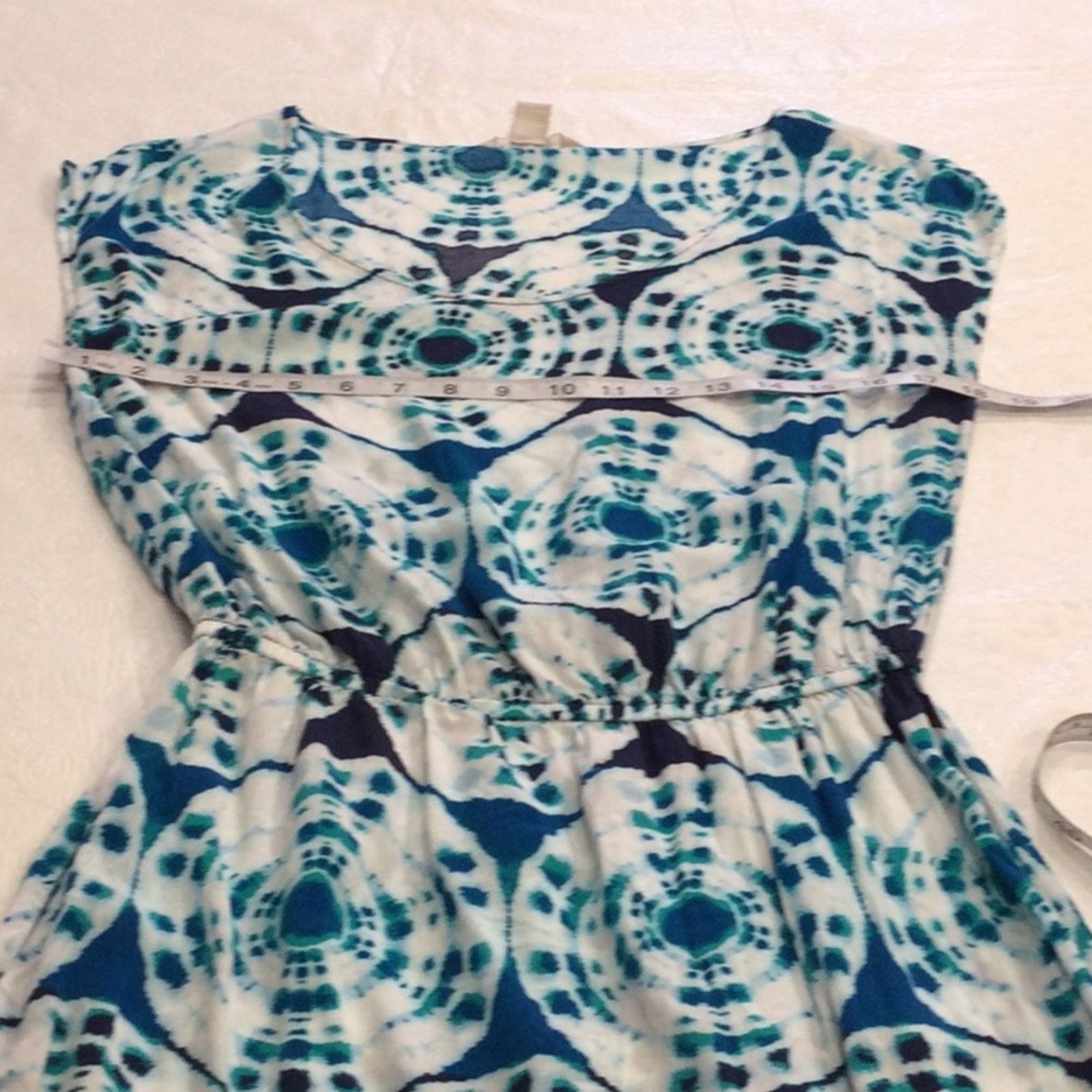Banana Republic Banana Republic Blue/White Elastic Waist A-line Dress Size M Size M / US 6-8 / IT 42-44 - 12 Thumbnail