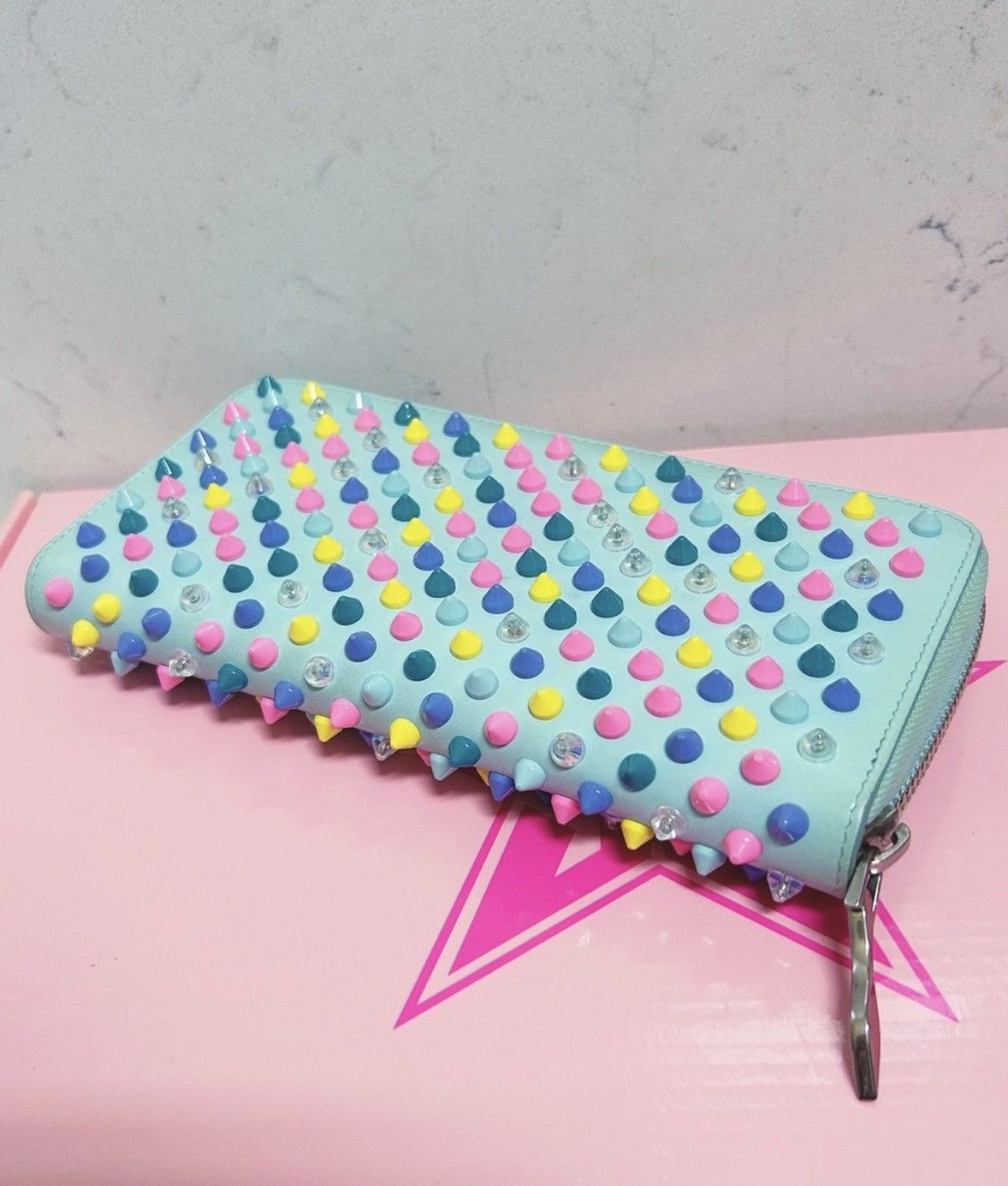 Christian Louboutin Authentic Christian Louboutin Panettone Spiked Pastel Wallet Size ONE SIZE - 6 Thumbnail