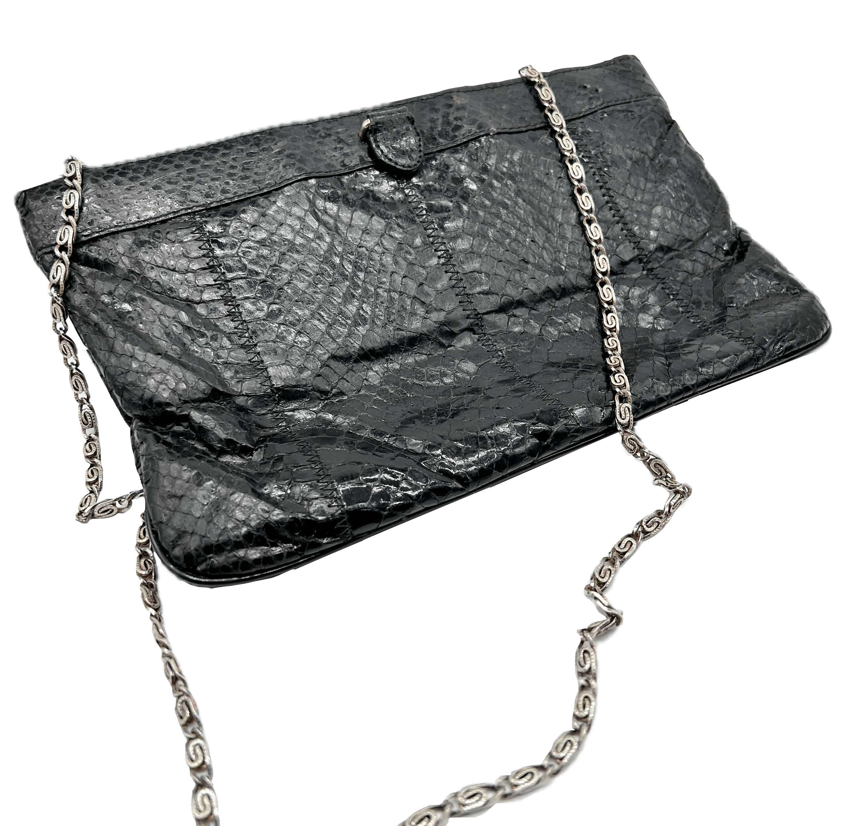 Vintage 1960's Black Snakeskin Purse Size ONE SIZE - 1 Thumbnail