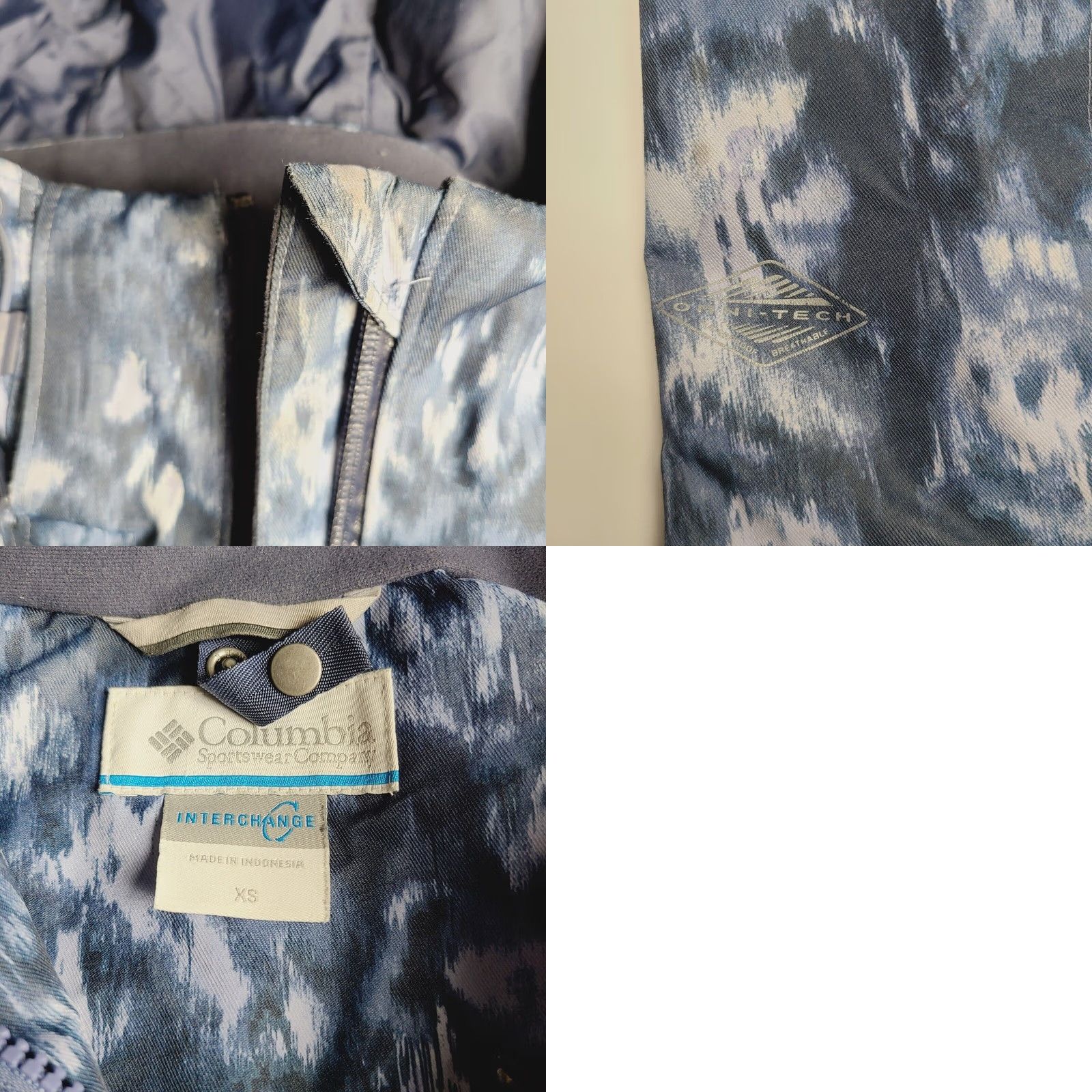 Vintage Columbia Jacket Women XS Full Zip Hooded Omni Tech Lined Winter Coat Blue Jacket Ø Size XS / US 0-2 / IT 36-38 - 8 Thumbnail