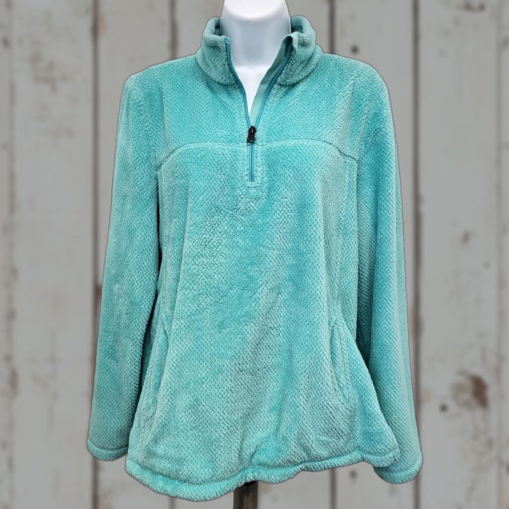Talbots Talbots Sweater Womens Sz M Quarter Zip Pullover Turquoise Knit Long Sleeve Casual Travel Winter Spring Fall Size M / US 6-8 / IT 42-44 - 1 Thumbnail