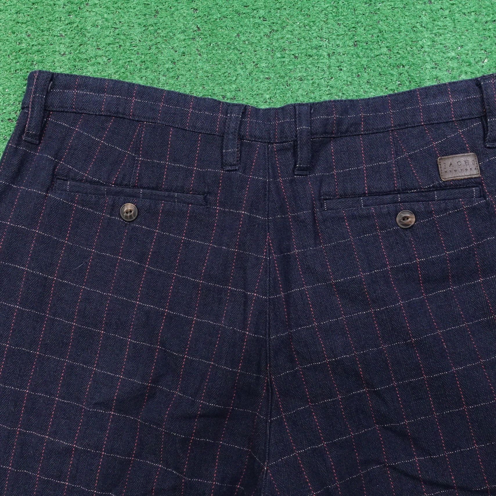 Vintage Vintage Jachs New York Bleecker Fit Check Shorts Mens Size 31 Casual Navy Blue 8-Inch Inseam Size US 31 - 4 Thumbnail
