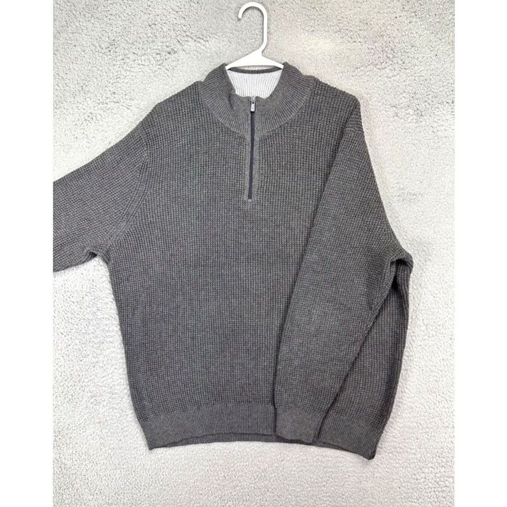 J Brand The Normal Brand Sweater Mens 2XL Gray Quarter Zip Pullover Knit Mock Neck Casual Outdoor Shirt Size US XXL / EU 58 / 5 - 3 Thumbnail