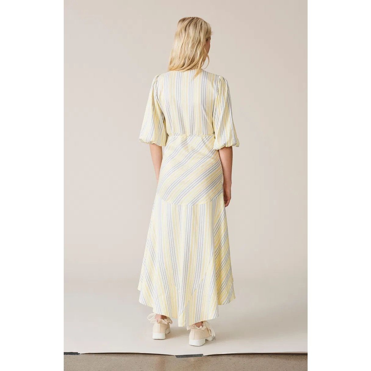 Ganni Ganni Bergamot silk wrap dress yellow stripe size 38 / US 6 Size M / US 6-8 / IT 42-44 - 6 Thumbnail