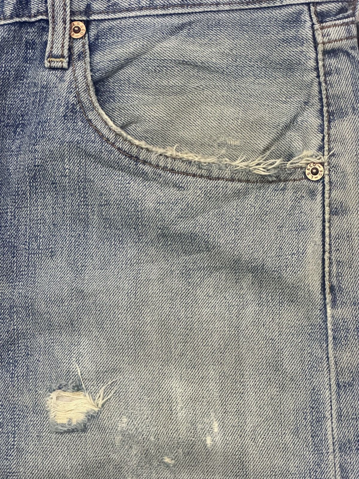 Levi's Vintage Levi’s 503 Distressed Japan Denim Straight Leg Faded Size US 34 / EU 50 - 6 Thumbnail