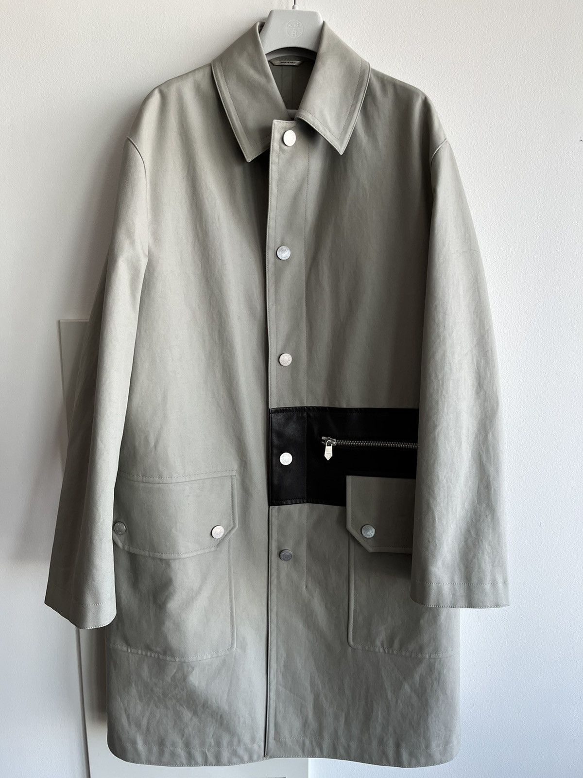 image of $9K Hermes Runway Leather Trench Coat Limited, Men's (Size XL)