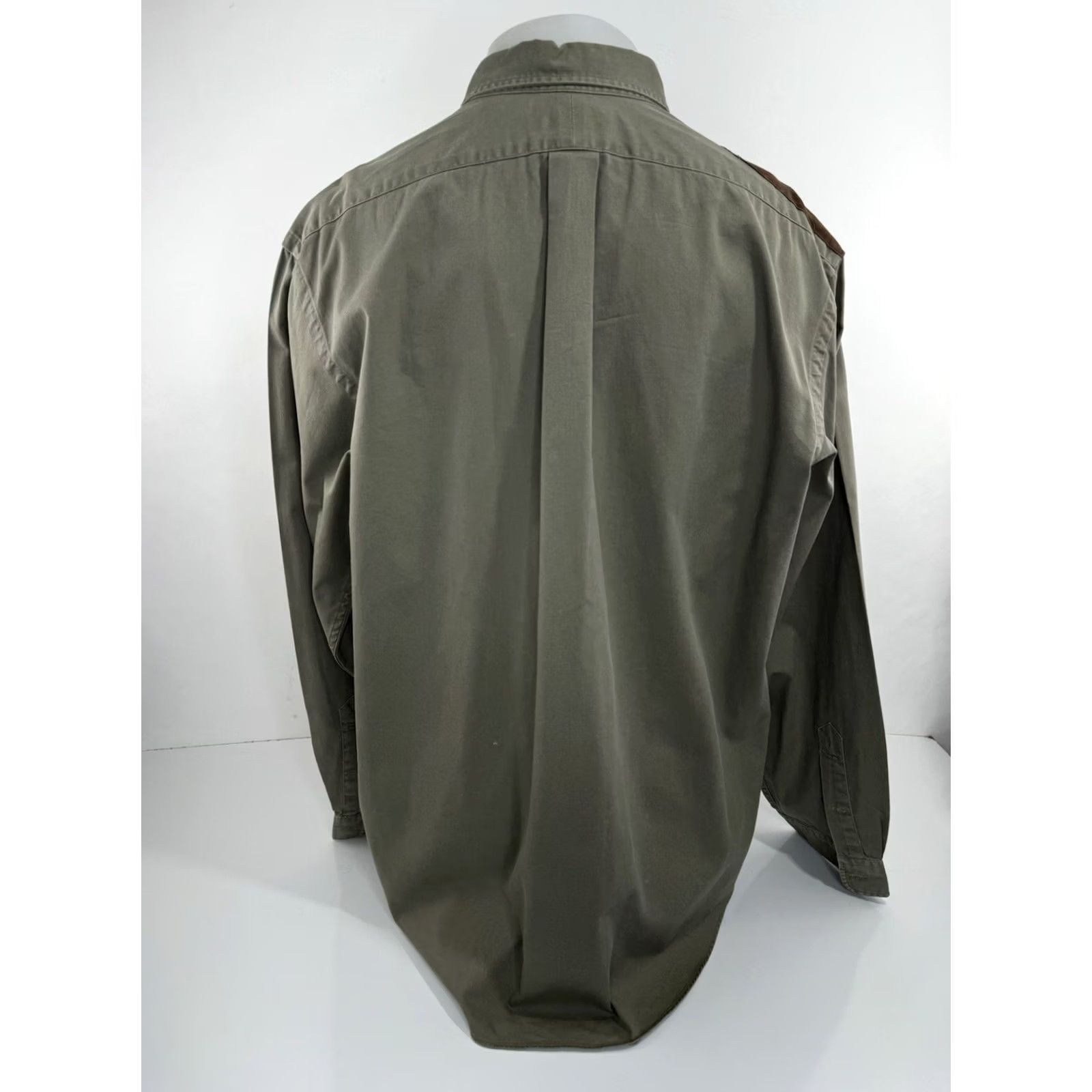 Polo Ralph Lauren POLO RALPH LAUREN - PADDED Shoulder Shirt 2XL Olive Men Button-Up Long Sleeve Safari Hunting Shooting Shirt Size US XXL / EU 58 / 5 - 4 Thumbnail