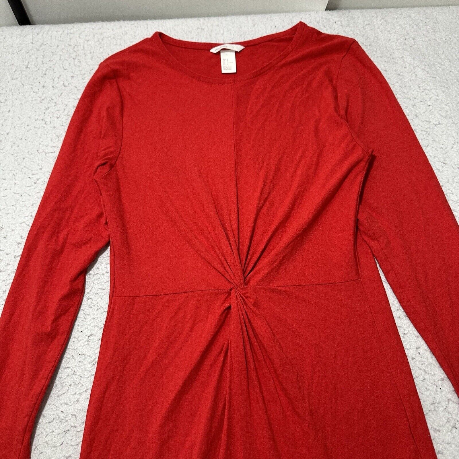 H&M H&M Medium Solid Red A-Line Cocktail Dress Stretch Midi Size M / US 6-8 / IT 42-44 - 2 Thumbnail