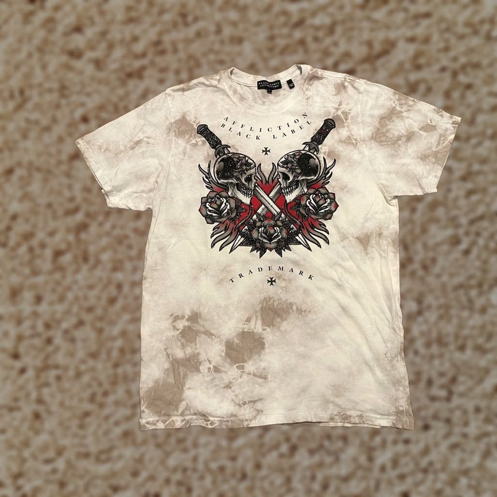 Affliction Affliction Black Label USA Made Skulls Swords White T-Shirt Men's Large Size US L / EU 52-54 / 3 - 1 Thumbnail